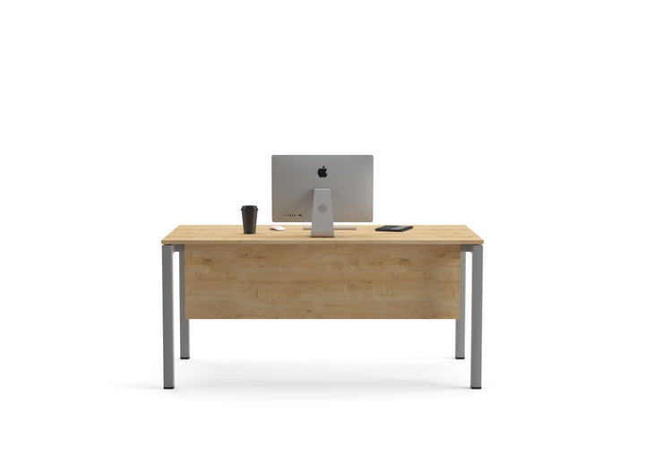 Schreibtisch Tetra, 160 x 80 x 75 cm, Saphir Eiche Dekor/silber RAL 9006