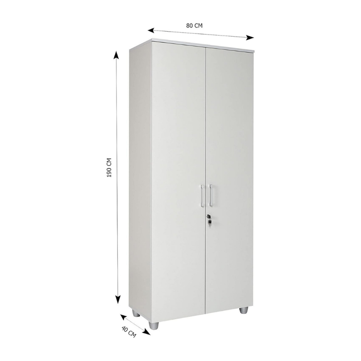 Aktenschrank, 80 cm x 40 cm x 190 cm, grau Dekor