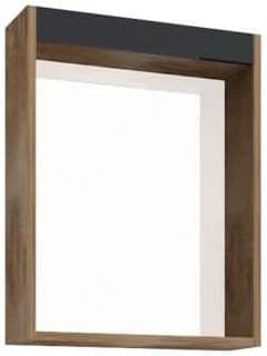 Furni24 Badezimmer Badmöbel Set 60 cm Anthrazit -Waschbecken 60cm Keramik- Unterschrank Hochschrank Waschtisch Möbel, LED-Hintergrundbeleuchtung, einschließlich Waschtischmischer und Wasserhahn-Sets