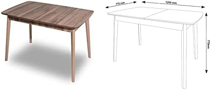 Esstisch aus Holz, Rechteckiger moderner Tisch für Esszimmer, Wohnzimmer, Küche, Walnuss Dekor, 120 x77 x77 cm