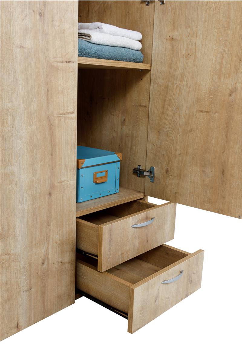 Kleiderschrank, Saphir Eiche, 120x177x52cm