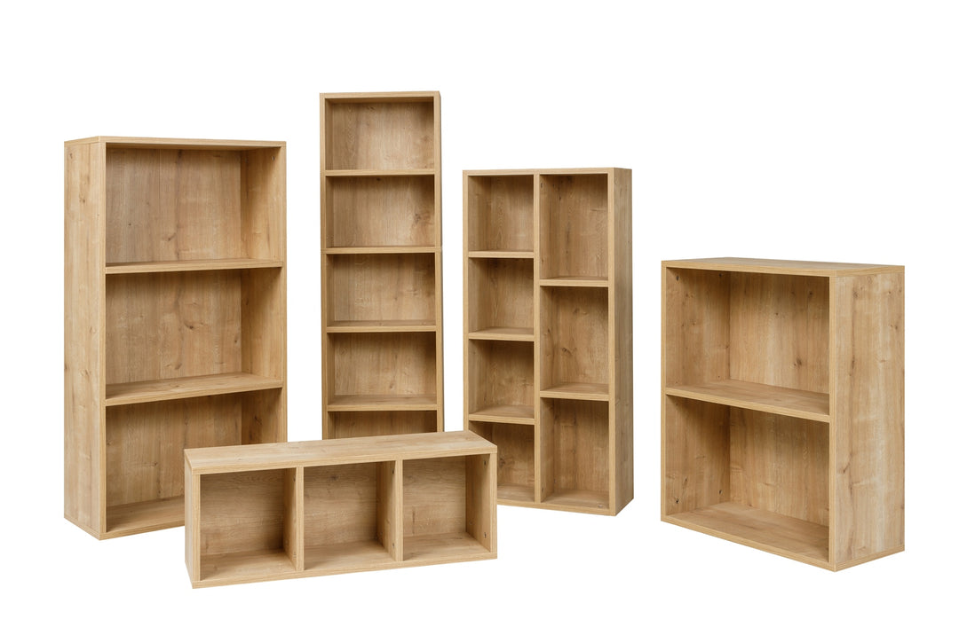 Breites Bücherregal mit 2 Fächern, Saphir Eiche Dekor, 60x31x77 cm