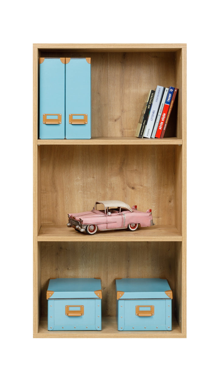 Bücherregal mit 3 Fächern, Saphir Eiche Dekor, 30x24x80 cm