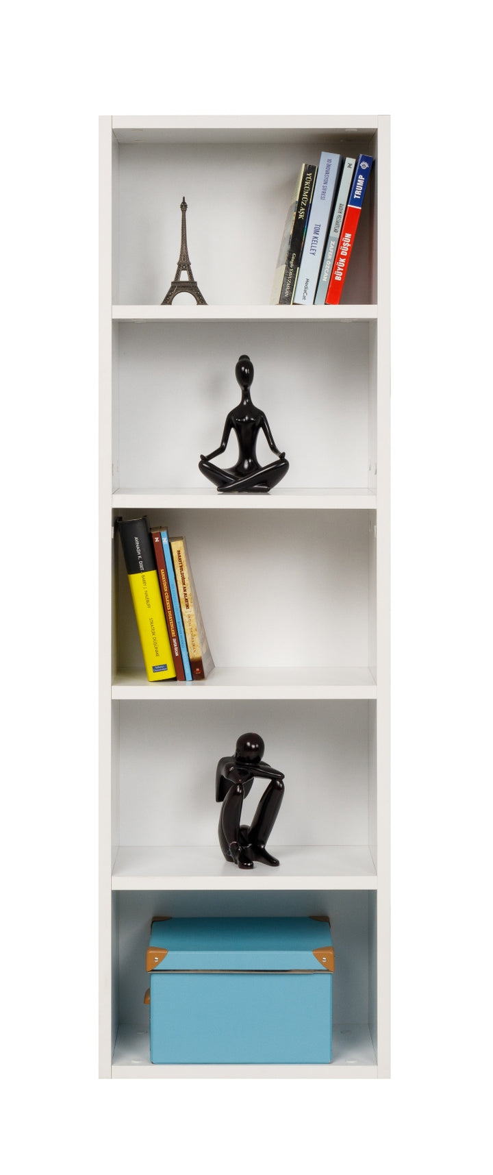 Bücherregal mit 5 Fächern, weiß, 40x24x132 cm
