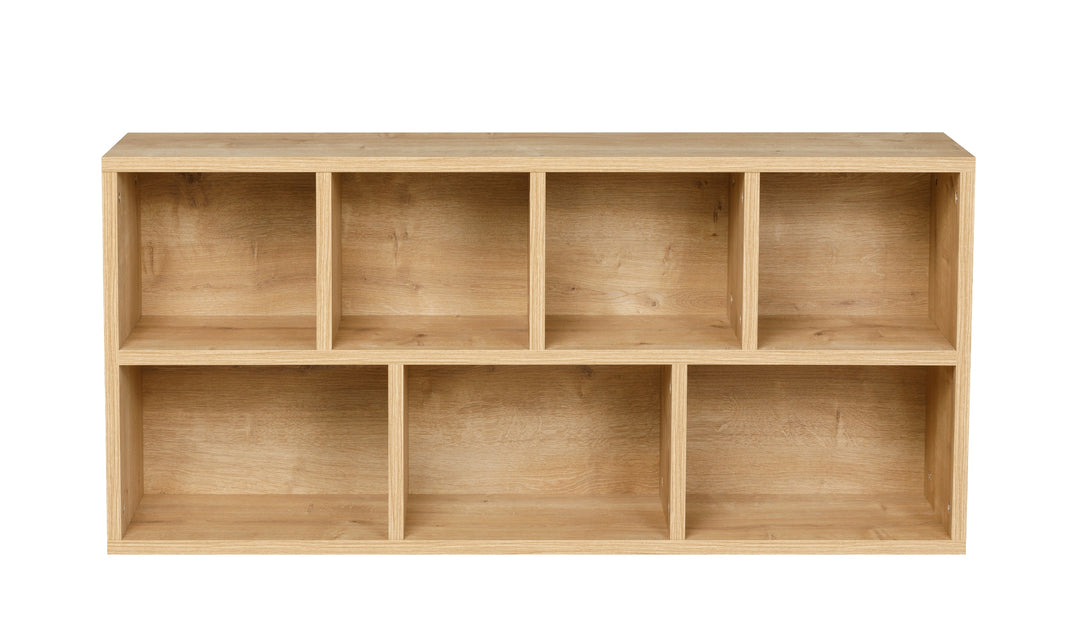 Bücherregal mit 7 Fächern, Saphir Eiche Dekor, 49,5x24x106 cm