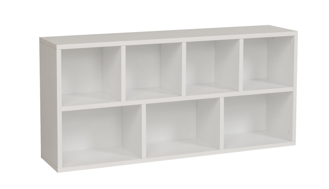 Bücherregal mit 7 Fächern, weiß, 49,5x24x106 cm