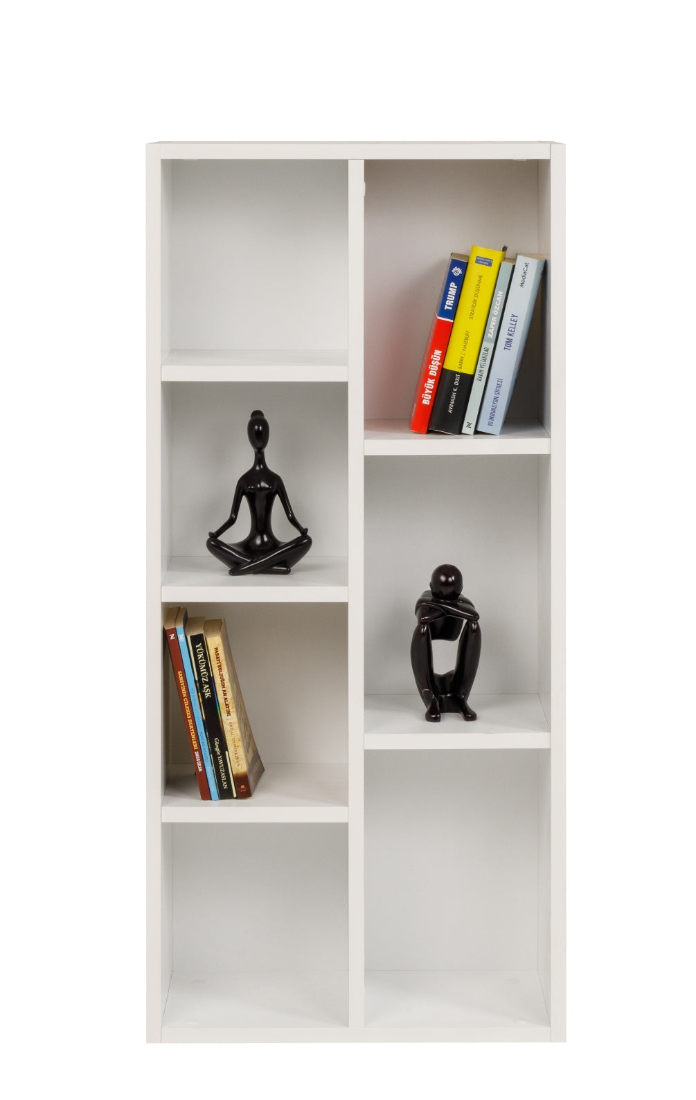 Bücherregal mit 7 Fächern, weiß, 49,5x24x106 cm