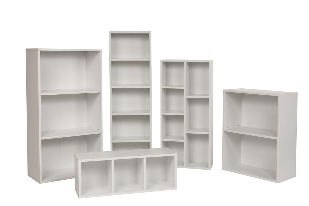 Breites Bücherregal mit 2 Fächern, weiß, 60x31x77 cm
