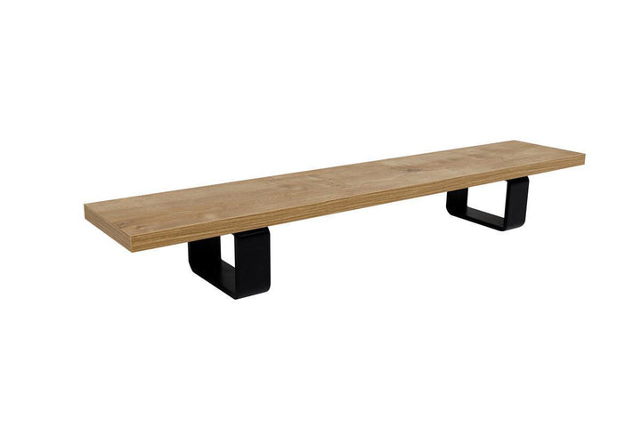Schreibtisch Nuvi, 160 cm x 80 cm x 75 cm, Saphir Eiche Dekor inkl. Kabelkanal und Monitorständer