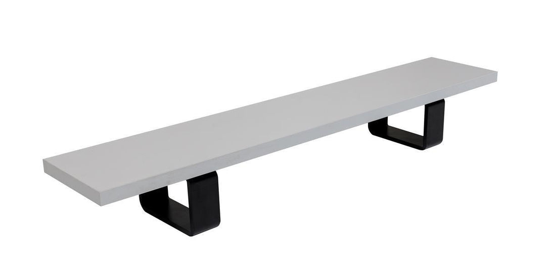 Schreibtisch Nuvi, 180 cm x 80 cm x 75 cm, grau Dekor  inkl. Monitorständer