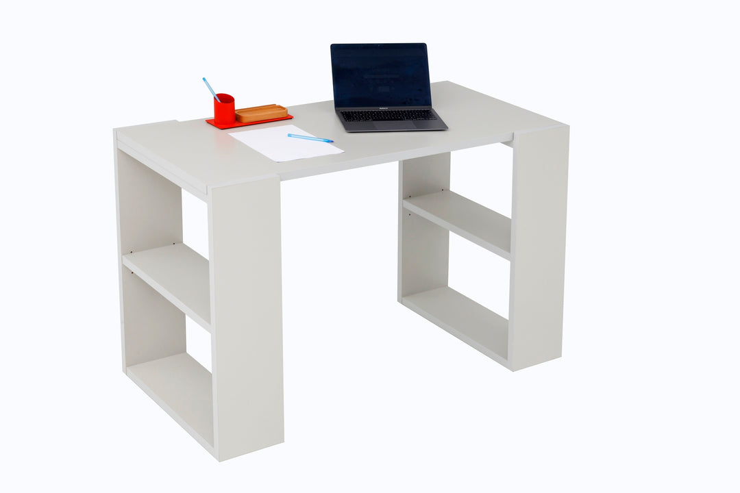 Schreibtisch Note, inkl. Regale, 120x60x75 cm, grau Dekor