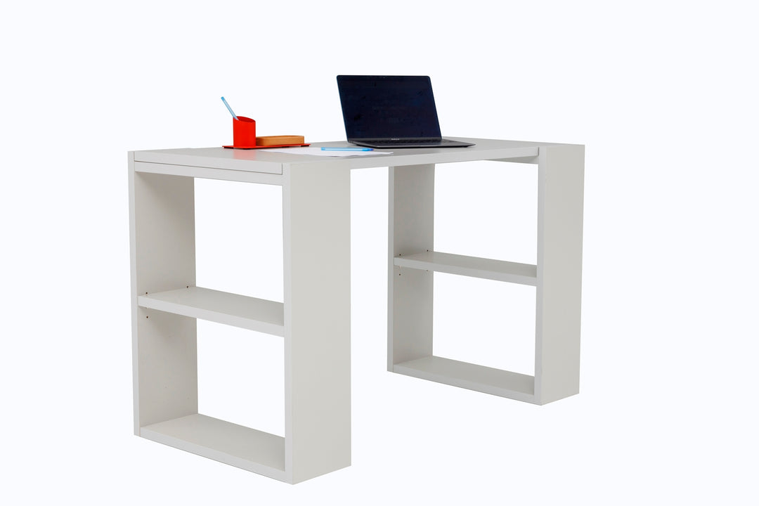 Schreibtisch Note, inkl. Regale, 120x60x75 cm, grau Dekor