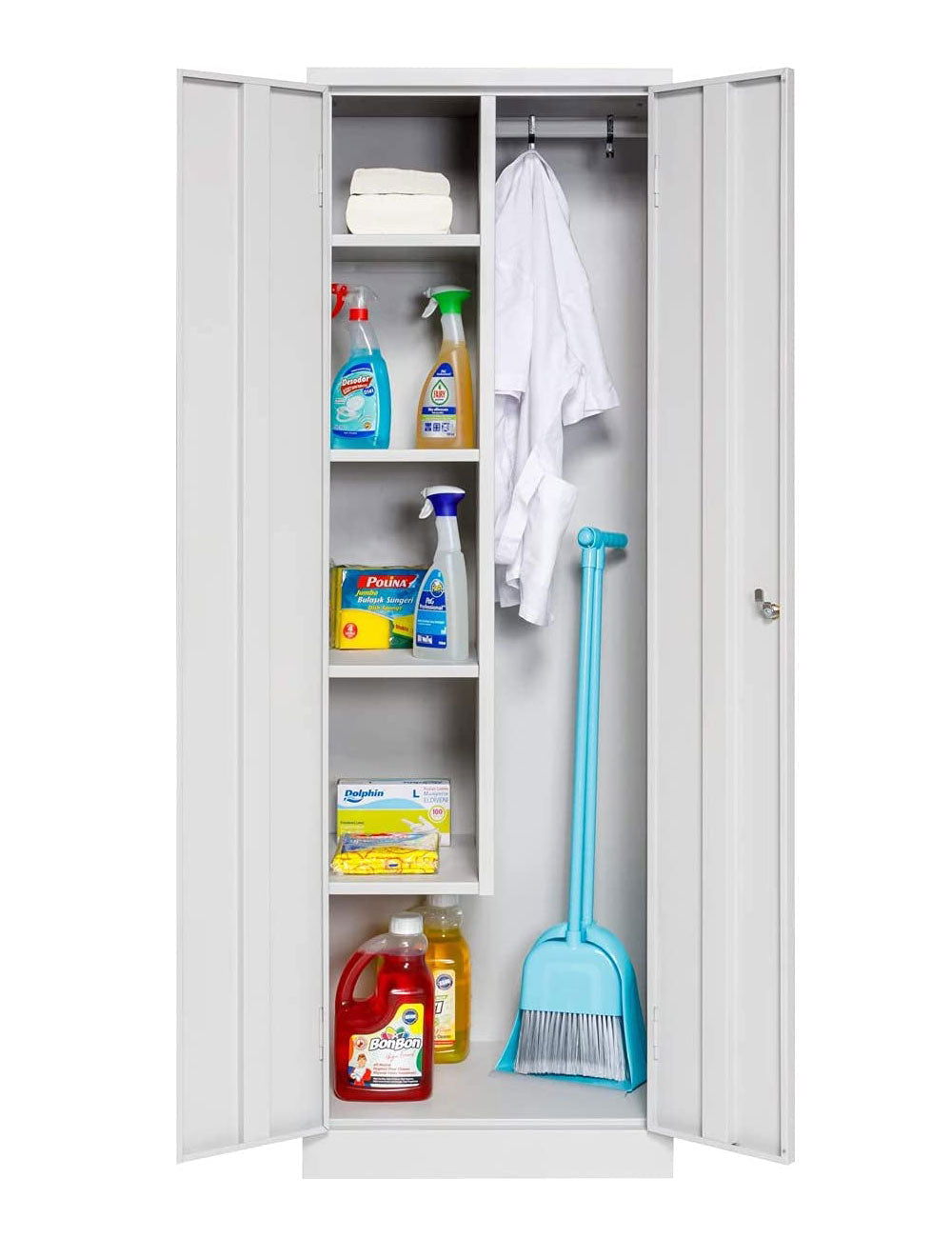 Putzmittelschrank, 60x180 cm, grau