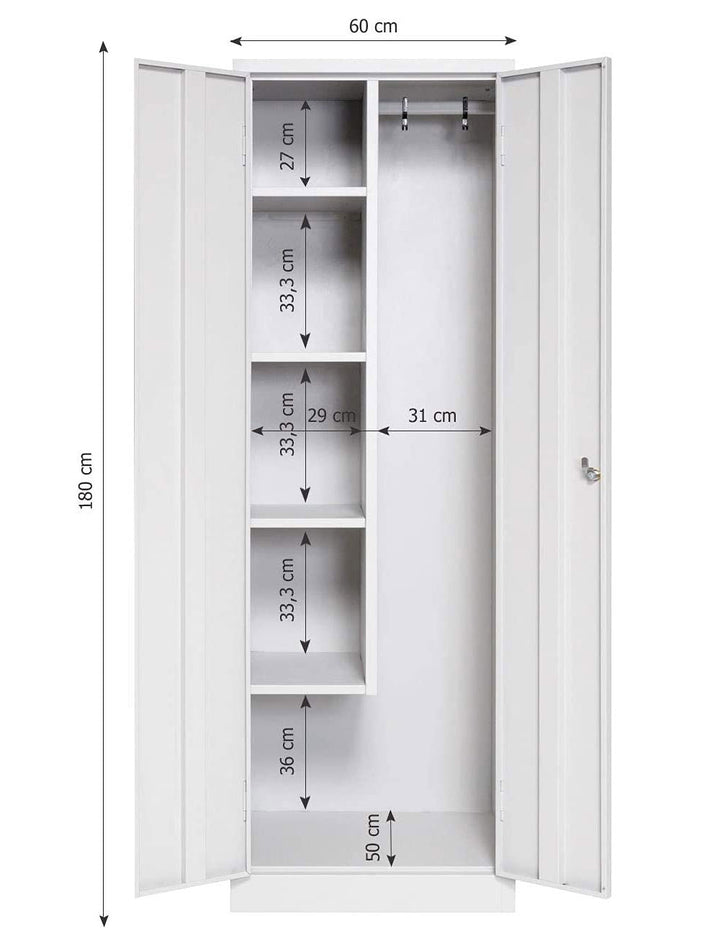 Putzmittelschrank, 60x180 cm, grau