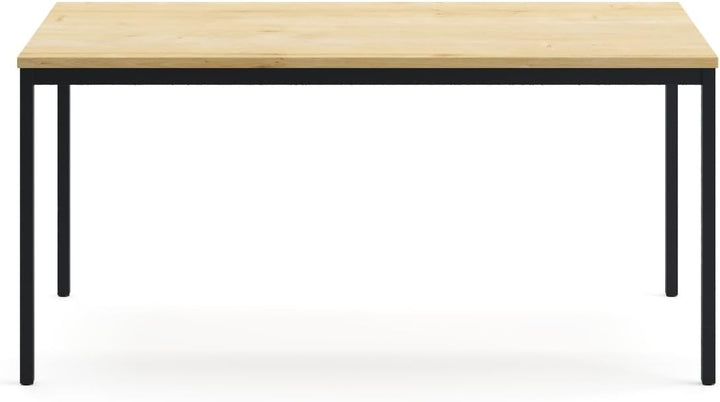 Furni24 Schreibtisch-Stahl 200x80x75cm, Eiche, TÜV/GS-Einfache Montage, Arbeitstisch, Bürotisch, Küchentisch, Esstisch, Druckertisch Büro-Möbel Arbeitszimmer Computertisch Gaming-Tisch Mehrzwecktisch
