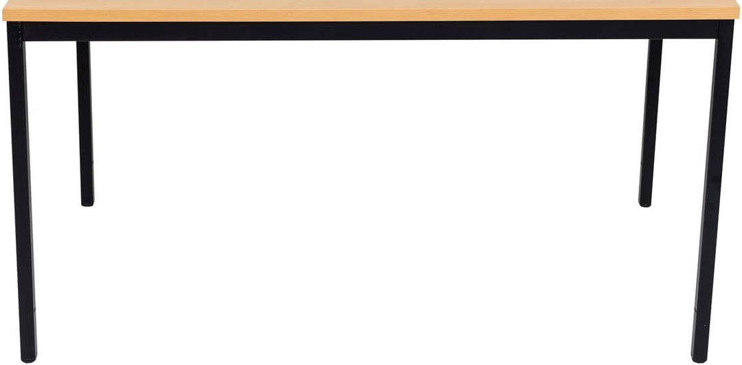Furni24 Schreibtisch-Stahlgestell 180x80x75cm, Buche, TÜV/GS-Einfache Montage, Arbeitstisch, Bürotisch, Küchentisch, Esstisch, Druckertisch Büro-Möbel Arbeitszimmer Computertisch Gaming-Tisch Mehrzwecktisch