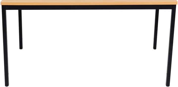 Furni24 Schreibtisch-Stahlgestell 200x100x75cm, Buche, TÜV/GS-Einfache Montage, Arbeitstisch, Bürotisch, Küchentisch, Esstisch, Druckertisch Büro-Möbel Arbeitszimmer Computertisch Gaming-Tisch Mehrzwecktisch