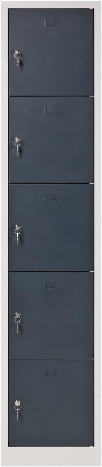 Furni24 Schließfachschrank Schließfach Wertfachschrank Personalschrank Wertfach Spind 190 cm x 40 cm x 45 cm anthrazitgrau RAL 7016 **fertig montiert** Verschiedene Ausführungen