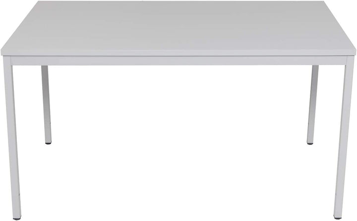 Furni24 Schreibtisch-Stahl 160x80x75cm, Grau, Einfache Montage, Arbeitstisch, Bürotisch, Küchentisch, Esstisch, Druckertisch Büro-Möbel Arbeitszimmer Computertisch Gaming-Tisch Mehrzwecktisch