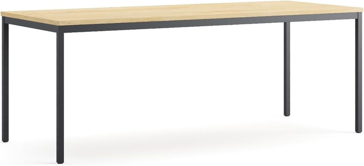 Furni24 Schreibtisch-Stahl 200x80x75cm, Eiche, TÜV/GS-Einfache Montage, Arbeitstisch, Bürotisch, Küchentisch, Esstisch, Druckertisch Büro-Möbel Arbeitszimmer Computertisch Gaming-Tisch Mehrzwecktisch