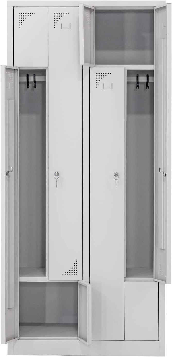 Furni24 Z Garderobenschrank Spind Umkleideschrank Personalschrank Kleiderschrank 180 cm x 80 cm x 50 cm **fertig montiert** Verschiedene Ausführungen