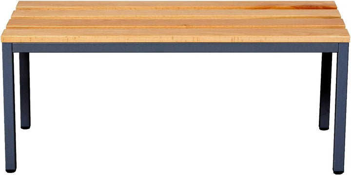 Furni24 Sitzbank für Umkleideräume BxHxT: 100x42x40 cm, Umkleidesitzbank, Umkleidebank, Garderobenbank, Sportbank, Bank mit Echtholz für Fitnessstudio