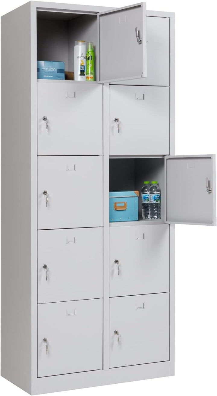 Furni24 Schließfachschrank Schließfach Wertfachschrank Personalschrank Wertfach Spind 190 cm x 80 cm x 45 cm grau RAL 7035 **fertig montiert** Verschiedene Ausführungen