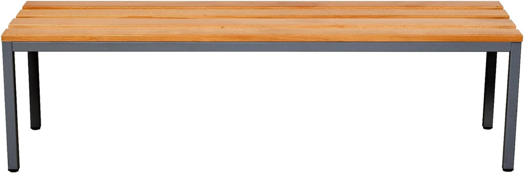 Furni24 Sitzbank für Umkleideräume BxHxT: 150x42x40 cm, Umkleidesitzbank, Umkleidebank, Garderobenbank, Sportbank, Bank mit Echtholz für Fitnessstudio