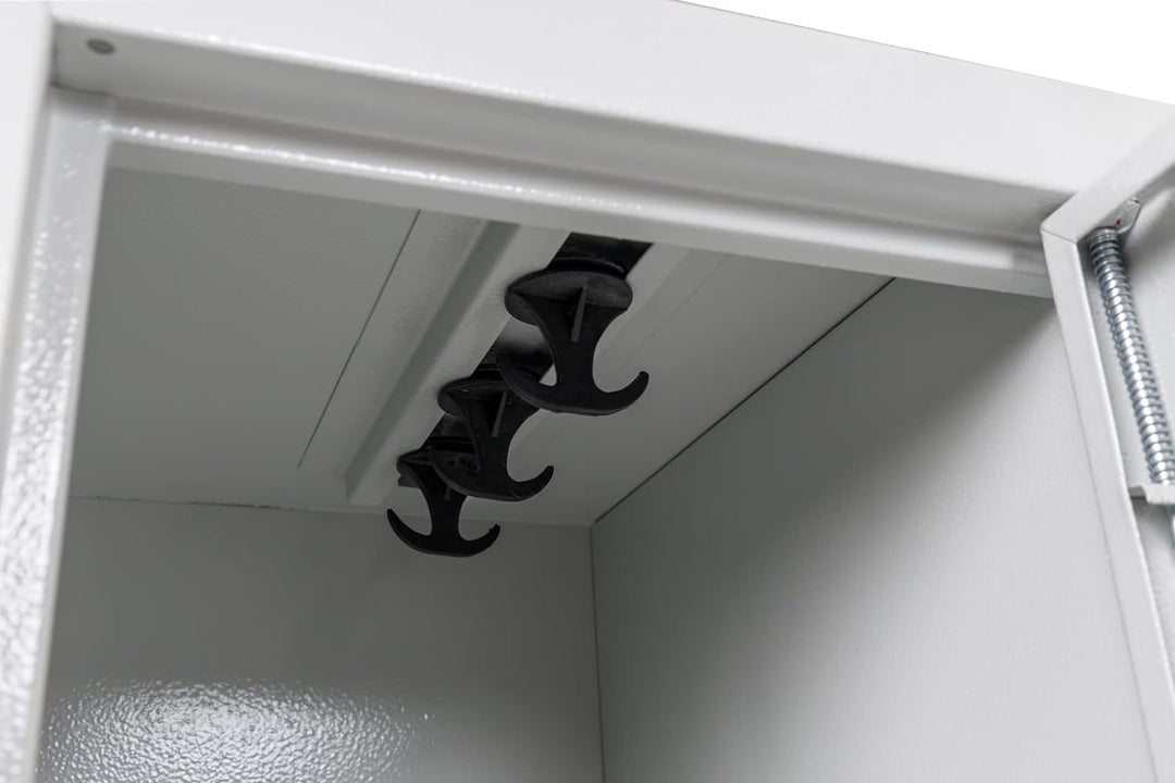 Garderobenschrank Abteilbreite 30 cm halbe Türen, 180 cm x 90 cm x 40 cm / grau RAL 7035