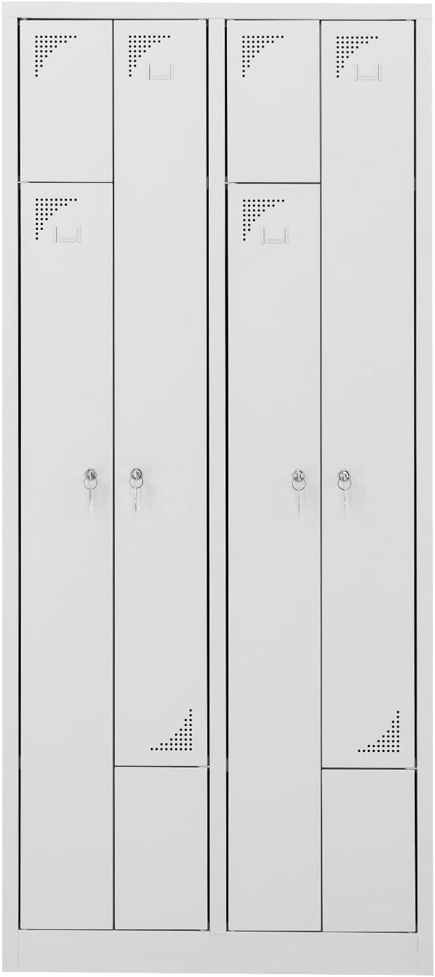 Furni24 Z Garderobenschrank Spind Umkleideschrank Personalschrank Kleiderschrank 180 cm x 80 cm x 50 cm **fertig montiert** Verschiedene Ausführungen