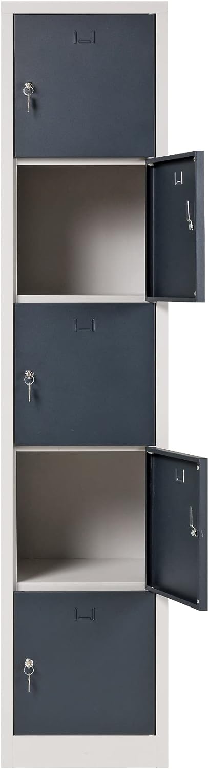 Furni24 Schließfachschrank Schließfach Wertfachschrank Personalschrank Wertfach Spind 190 cm x 40 cm x 45 cm anthrazitgrau RAL 7016 **fertig montiert** Verschiedene Ausführungen