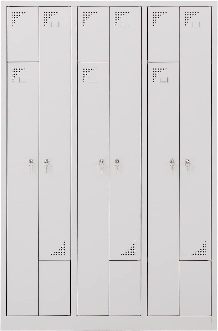 Furni24 Z Garderobenschrank Spind Umkleideschrank Personalschrank Kleiderschrank 180 cm x 120 cm x 50 cm **fertig montiert** Verschiedene Ausführungen