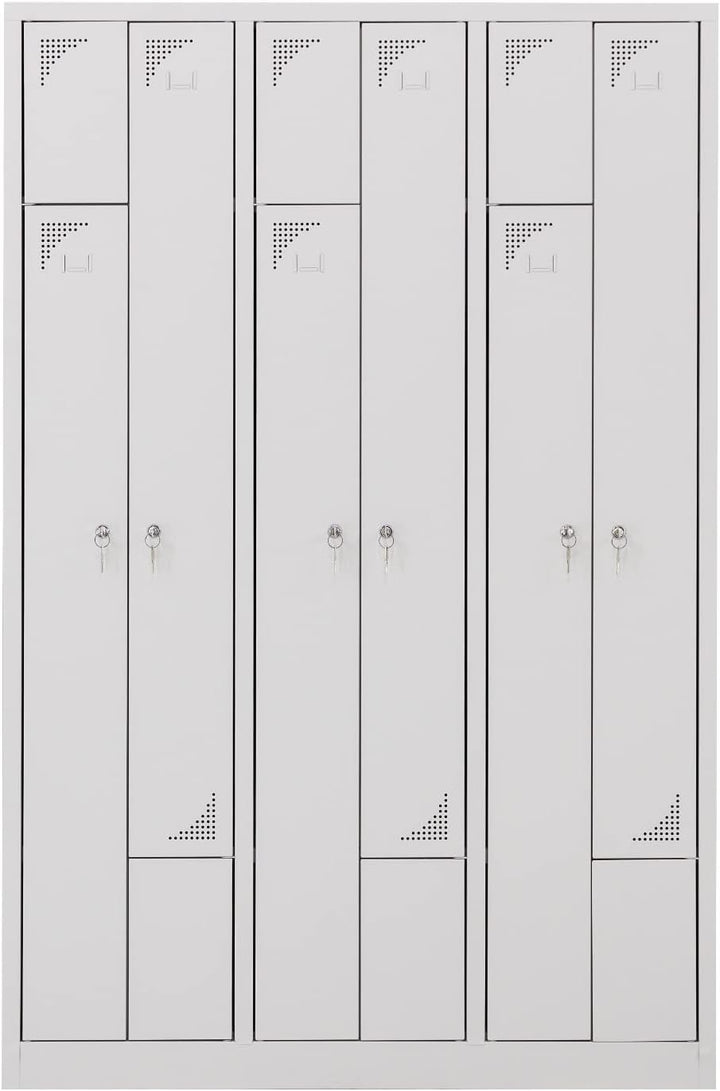 Furni24 Z Garderobenschrank Spind Umkleideschrank Personalschrank Kleiderschrank 180 cm x 120 cm x 50 cm **fertig montiert** Verschiedene Ausführungen