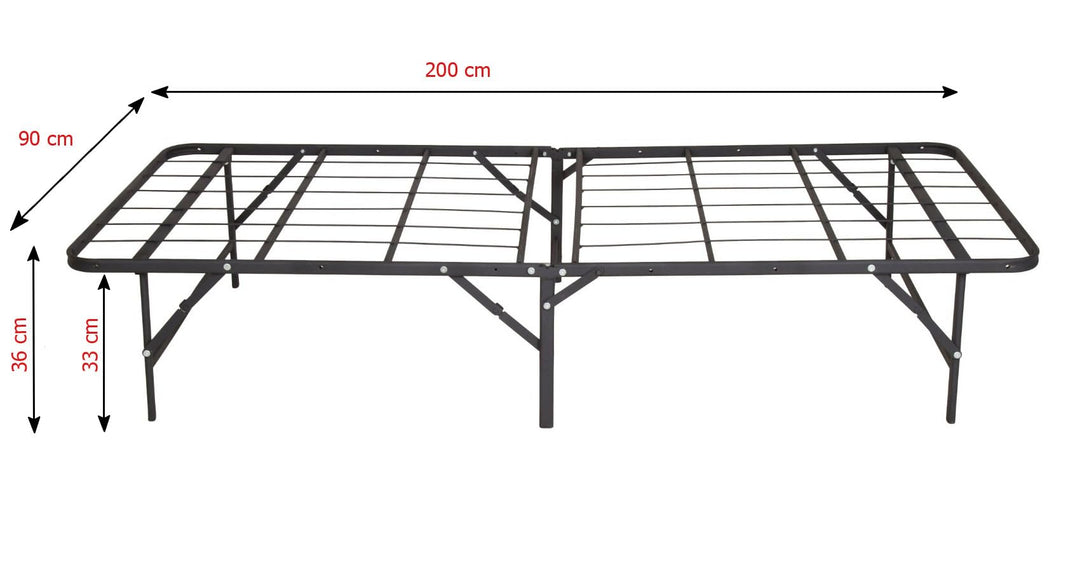 Klappbares Bettgestell, 90x200 cm schwarz