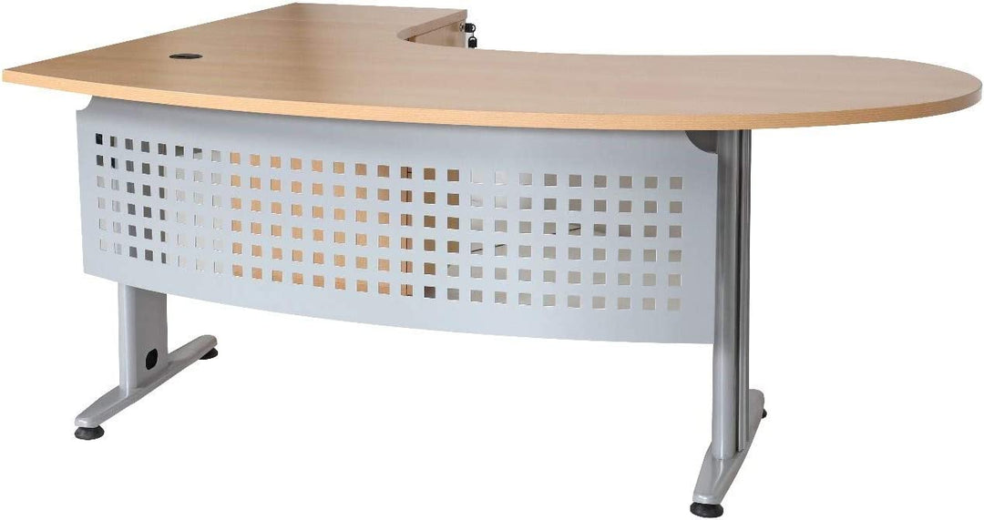 Schreibtisch, Chefschreibtisch, Winkelschreibtisch "Gela", Buche, rechts gewinkelt