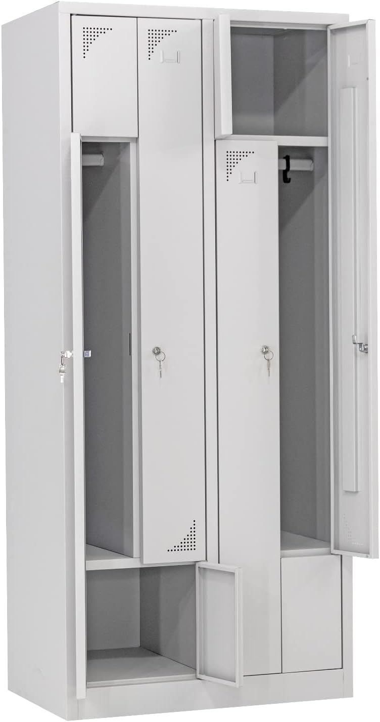 Furni24 Z Garderobenschrank Spind Umkleideschrank Personalschrank Kleiderschrank 180 cm x 80 cm x 50 cm **fertig montiert** Verschiedene Ausführungen