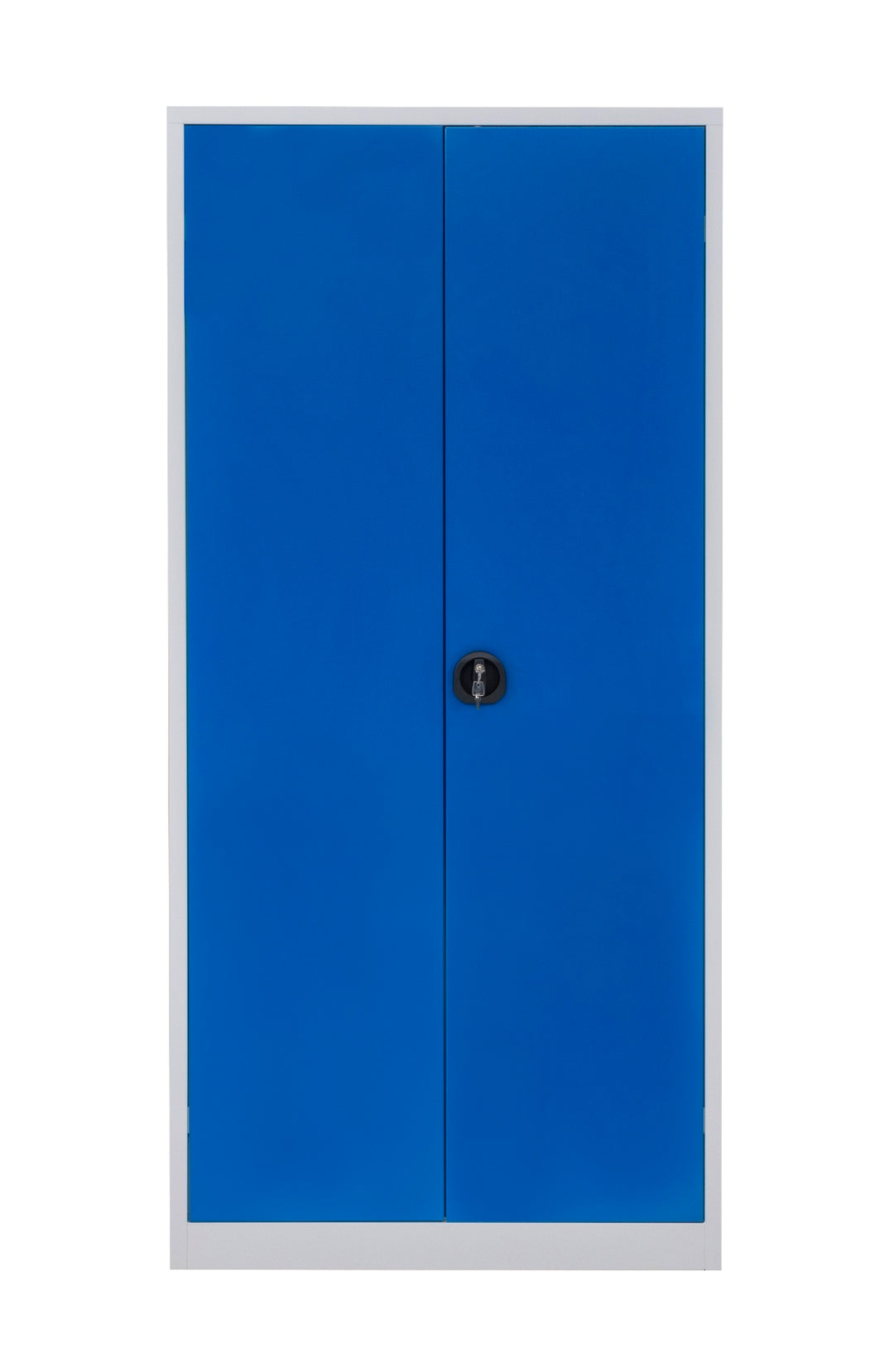 Furni24 Aktenschrank,mit 5 Fächern,fertig montiert,195x92x42cm,Stahlflügeltürschrank,Abschließbarer Spind,blau