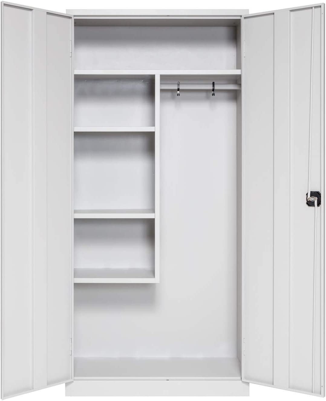 Putzmittelschrank, 92x42x195 cm, grau