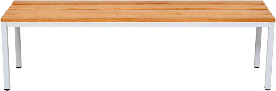 Furni24 Sitzbank für Umkleideräume BxHxT: 150x42x40 cm, Umkleidesitzbank, Umkleidebank, Garderobenbank, Sportbank, Bank mit Echtholz für Fitnessstudio