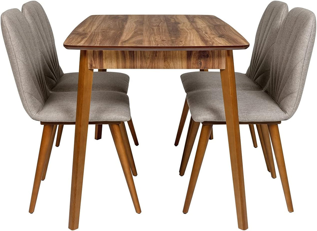 Esstisch aus Holz, Rechteckiger moderner Tisch für Esszimmer, Wohnzimmer, Küche, Walnuss Dekor, 120 x77 x77 cm