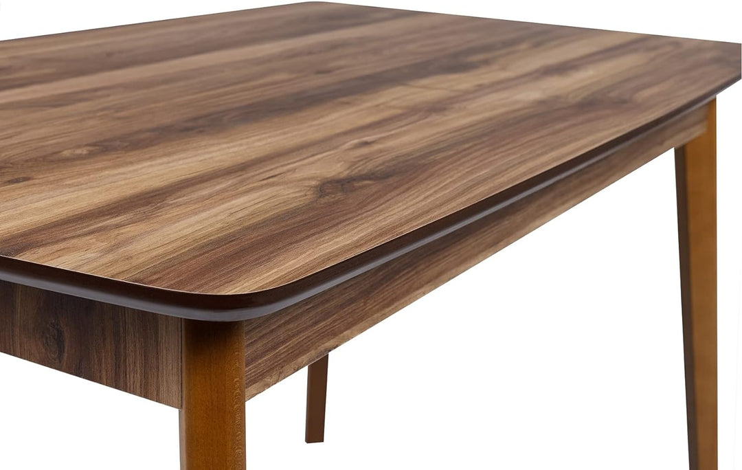 Esstisch aus Holz, Rechteckiger moderner Tisch für Esszimmer, Wohnzimmer, Küche, Walnuss Dekor, 120 x77 x77 cm