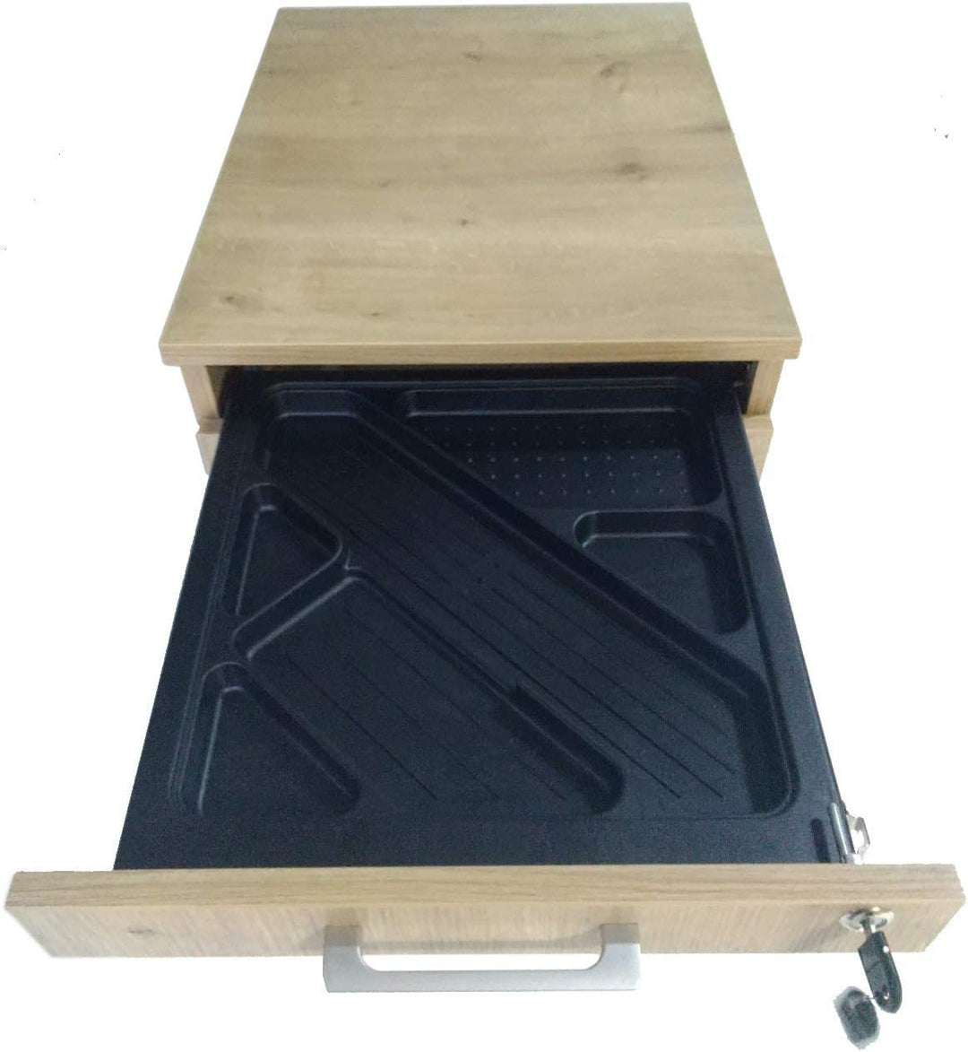 Rollcontainer, Schreibtischcontainer Holz, 3 Schübe, Saphir Eiche Dekor