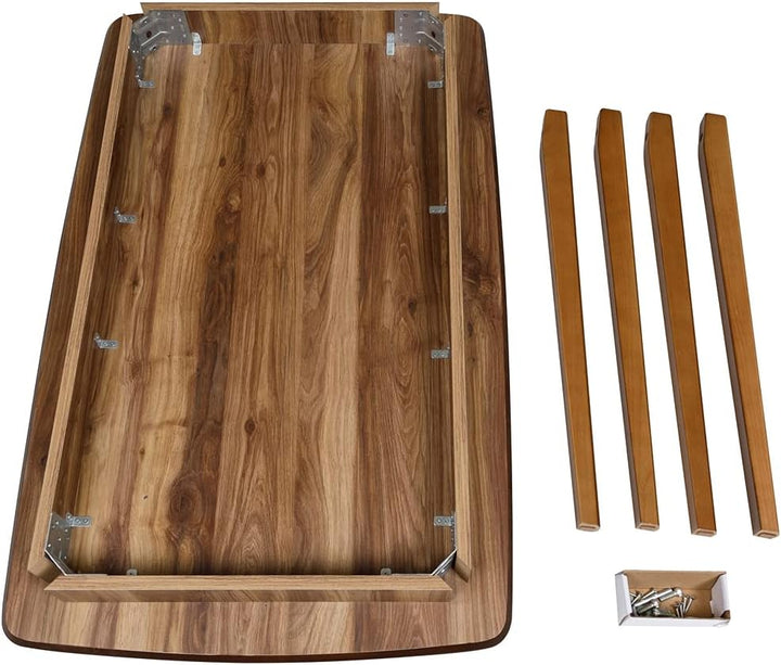 Furni24 Esstisch aus Holz Rechteckiger Moderner Esstisch Küchen Tisch Holztisch für Wohnzimmer Esszimmer Küche, Walnussfarbe 120x77x77 cm