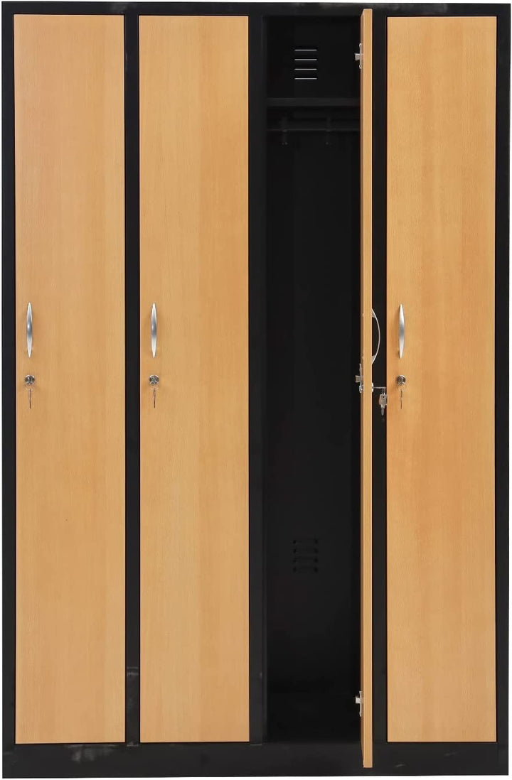 Garderobenschrank Abteilbreite 30 cm ganze Türen, 180 cm x 30 cm x 50 cm / grau RAL 7035