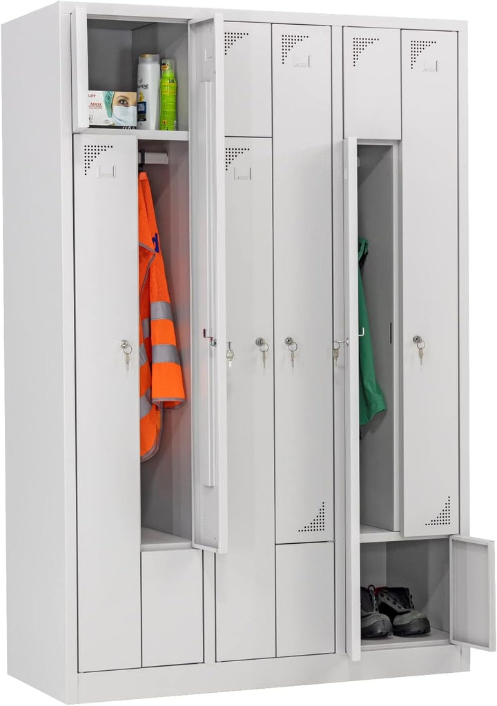 Furni24 Z Garderobenschrank Spind Umkleideschrank Personalschrank Kleiderschrank 180 cm x 120 cm x 50 cm **fertig montiert** Verschiedene Ausführungen