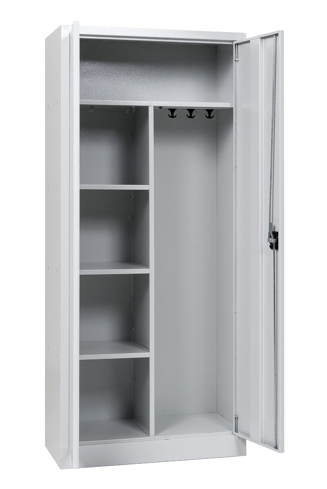Putzmittelschrank Stahl, 80x38x180 cm, stahlgrau