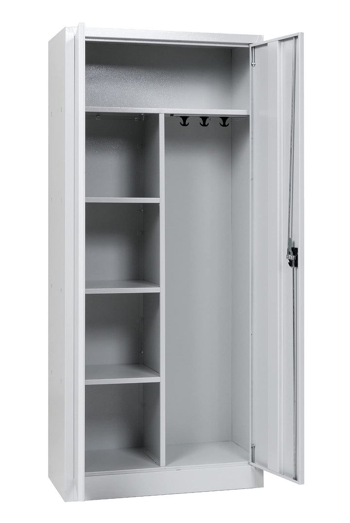 Putzmittelschrank Stahl, 80x38x180 cm, stahlgrau