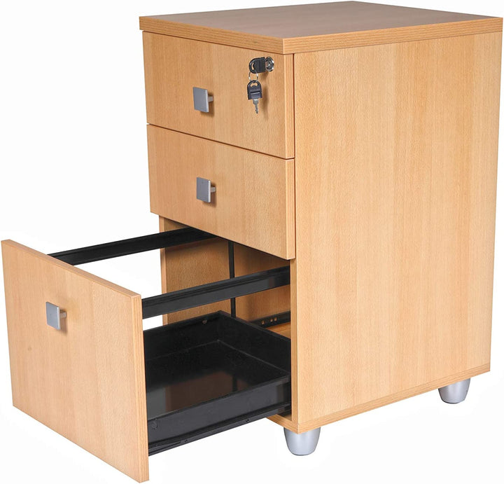 Schreibtisch, Chefschreibtisch, Winkelschreibtisch "Gela", Buche, links gewinkelt