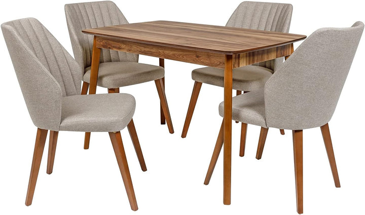 Esstisch aus Holz, Rechteckiger moderner Tisch für Esszimmer, Wohnzimmer, Küche, Walnuss Dekor, 120 x77 x77 cm