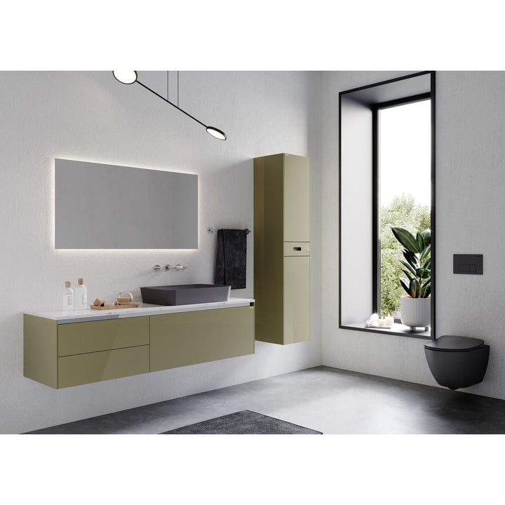 Furni24 Spülrandloses Wand-WC mit Toilettendeckel, integrierten Ventil Hänge Dusch Wc Taharet Bidet Taharat Intimdusche inkl. Slim Soft-Close Deckel, Hänge-WC, Bautiefe ist 50cm,Anthrazit…